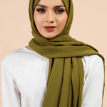 Premium Georgette - Henna Georgette Hijab close-up of smooth georgette fabric texture.