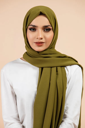 Premium Georgette - Henna Georgette Hijab close-up of smooth georgette fabric texture.