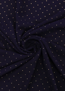 Premium Studded Georgette - Navy Blue