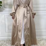 Luxury Silk Kimono - Khaki Gold -