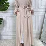 Basic 3 Pcs Kimono Abaya - Ivory -