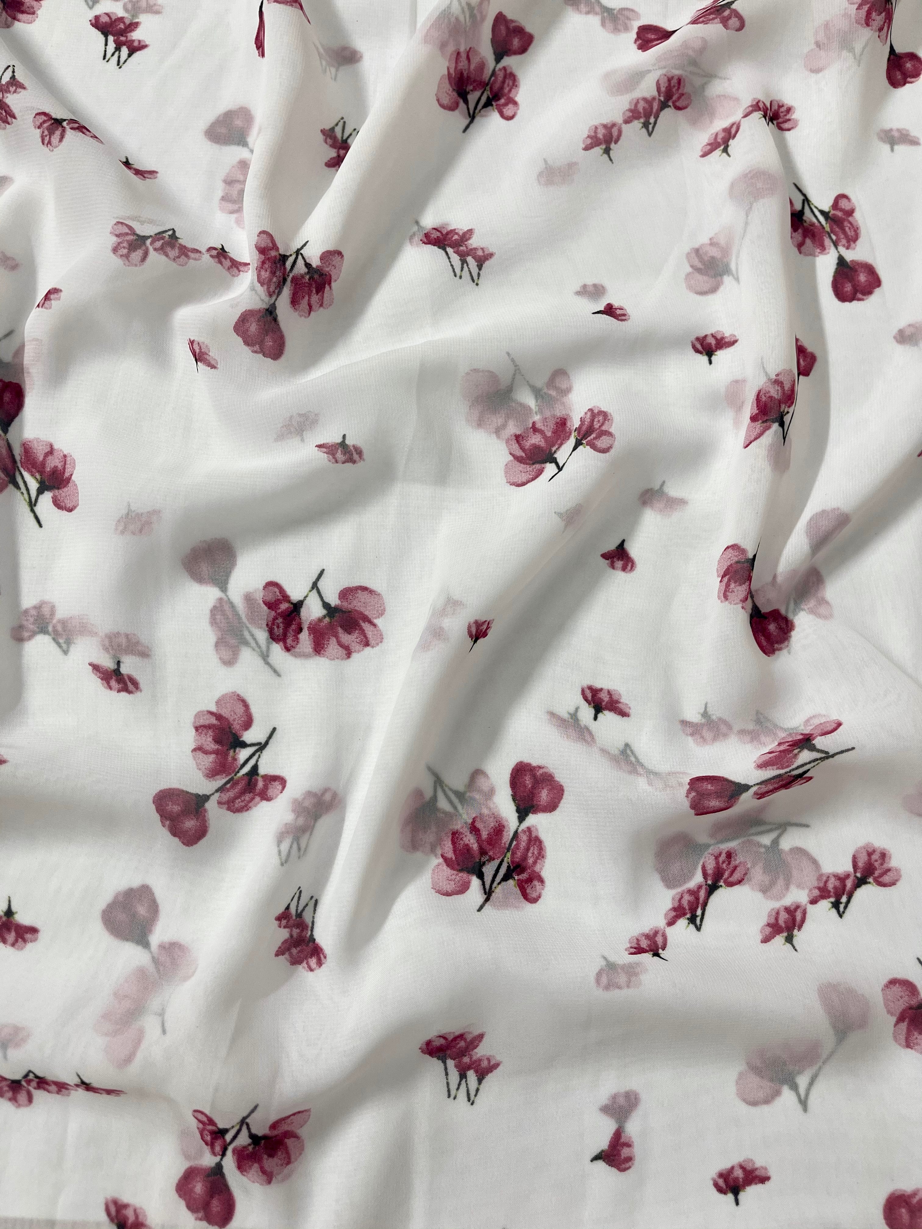 Floral Georgette - Bed Of Roses -