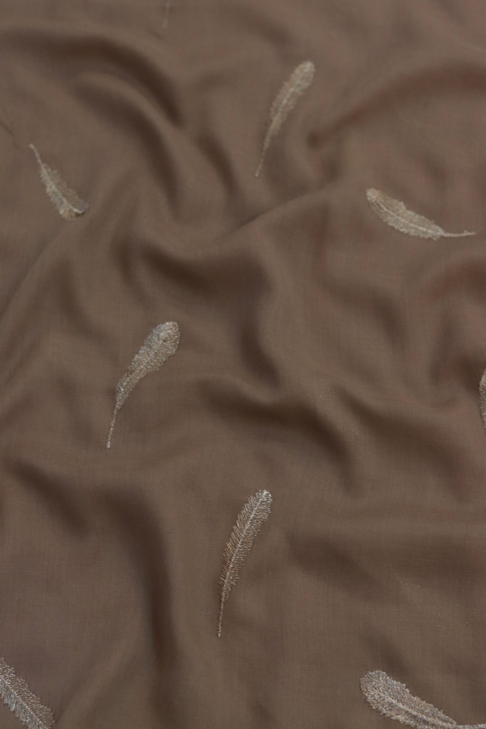 Embroidered Viscose - Taupe