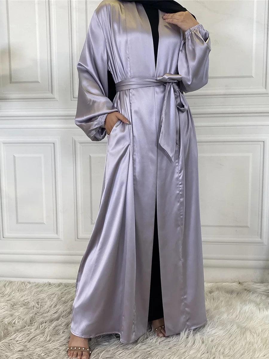 Luxury Silk Kimono - Lilac Gray -