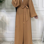 Basic 3 Pcs Kimono Abaya - Caramel -