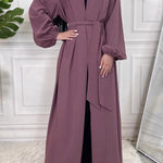 Basic 3 Pcs Kimono Abaya - Amethyst -