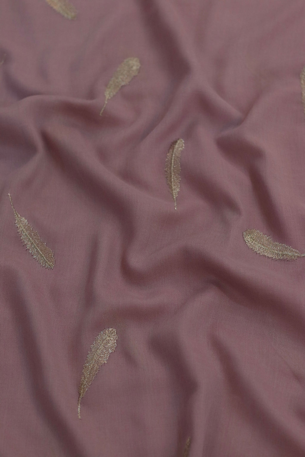 Embroidered Viscose - Dusty Pink