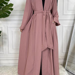Basic 3 Pcs Kimono Abaya - Rose Mauve -