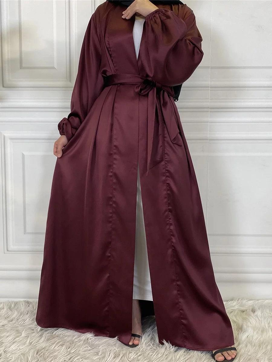 Luxury Silk Kimono - Maroon -