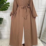 Basic 3 Pcs Kimono Abaya - Warm Brown -