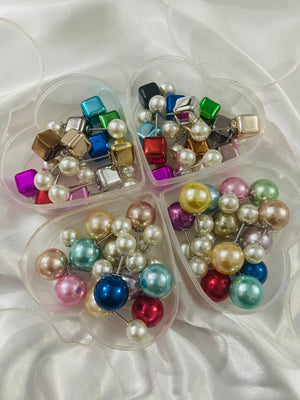 Pearl Pins Box - Round -