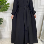 Basic 3 Pcs Kimono Abaya - Black -