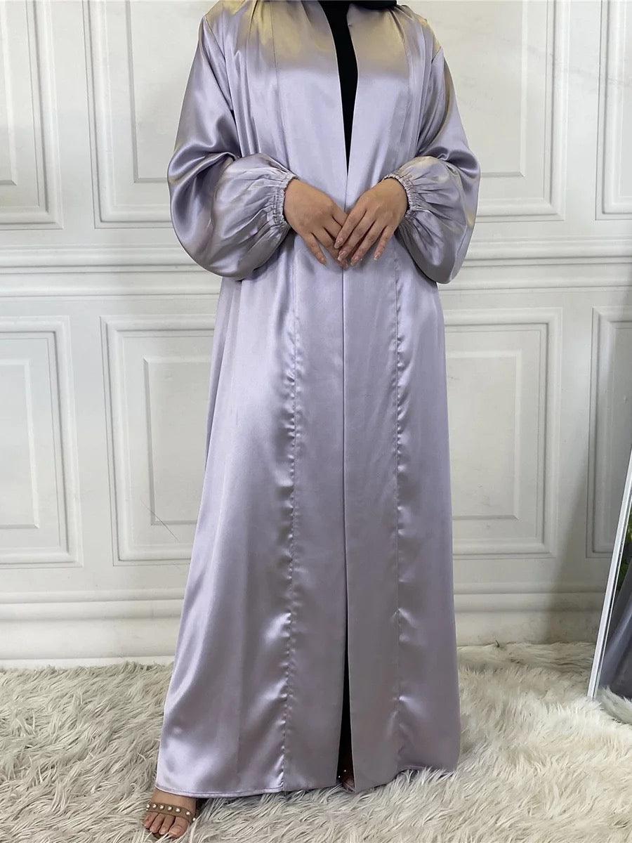Luxury Silk Kimono - Lilac Gray -