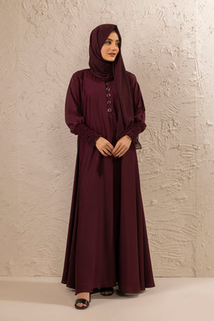 Manar Abaya In Maroon