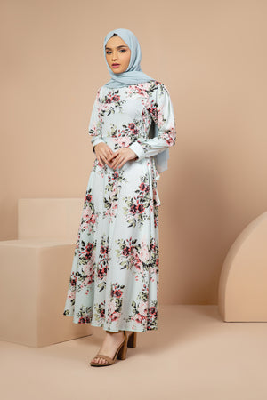 Serenity Floral Dress In Mint