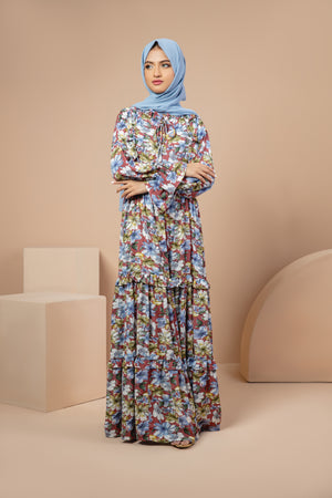 Amour Ruffle Floral Maxi Dress