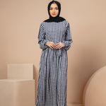 Black Checkered Maxi Dress