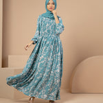 Turquoise Smocked Maxi Dress