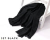 Jet Black Turkish Viscose Hijab close-up of smooth Turkish viscose texture.