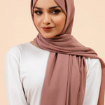 Premium Georgette - Mauve Georgette Hijab close-up of smooth georgette fabric texture.