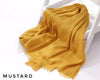 Mustard Turkish Viscose Hijab close-up of smooth Turkish viscose texture.