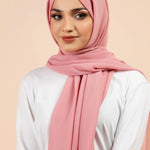 Premium Georgette - Nude Pink Georgette Hijab close-up of smooth georgette fabric texture.