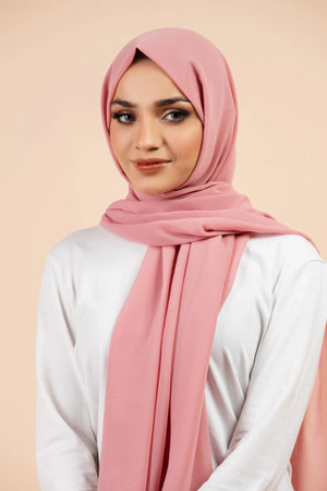Premium Georgette - Nude Pink Georgette Hijab close-up of smooth georgette fabric texture.