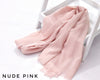 Nude Pink Turkish Viscose Hijab close-up of smooth Turkish viscose texture.