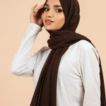 Premium Georgette - Nutella Georgette Hijab close-up of smooth georgette fabric texture.