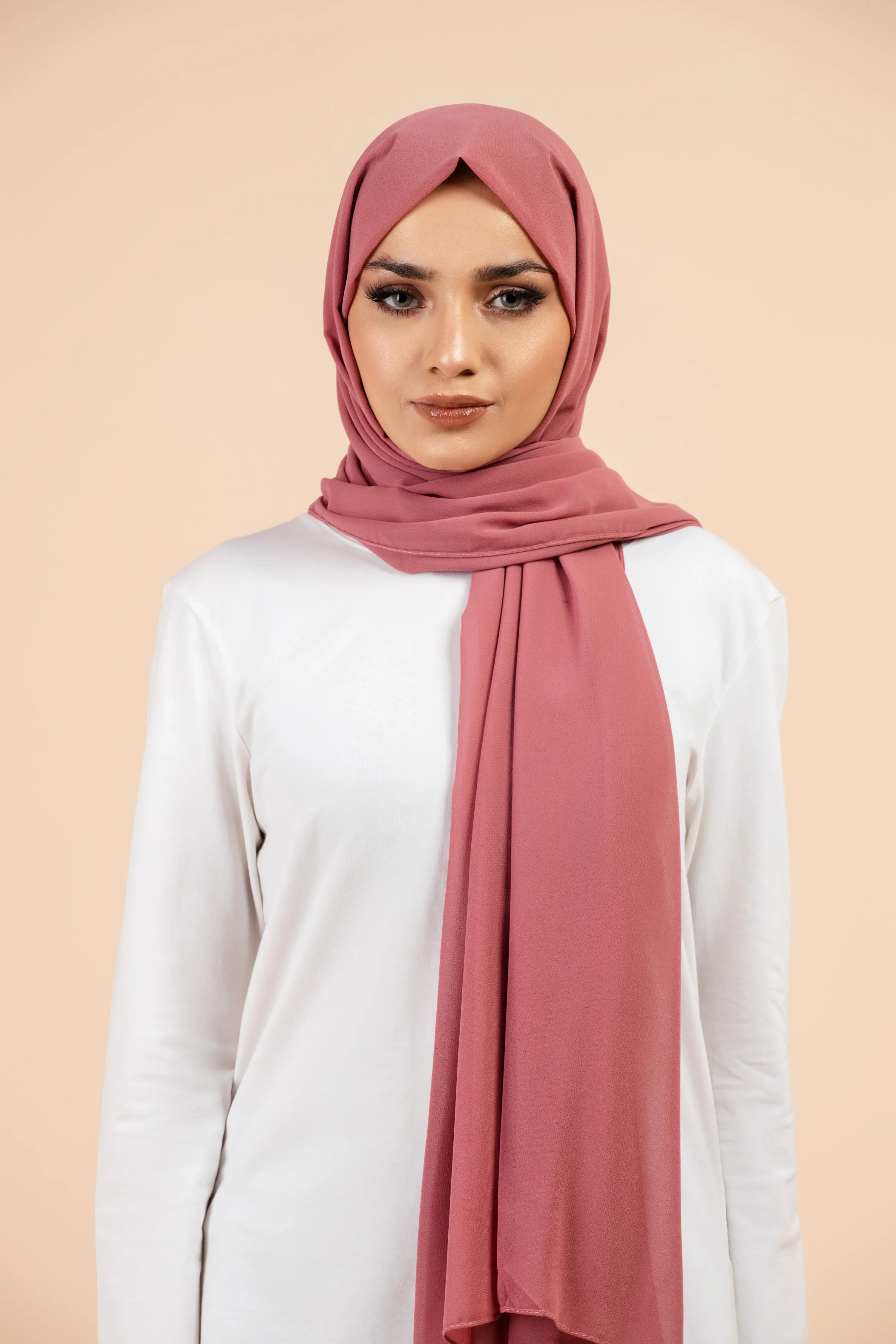 Premium Georgette - Orchid Georgette Hijab close-up of smooth georgette fabric texture.
