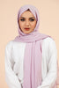 Premium Georgette - Periwinkle Georgette Hijab worn by model, lightweight and flowy drape.