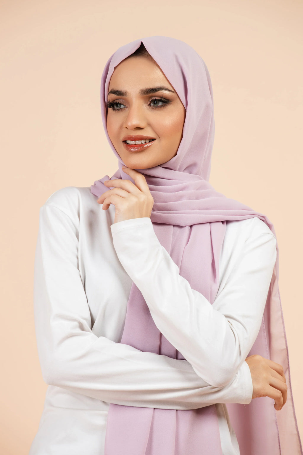 Premium Georgette - Periwinkle Georgette Hijab close-up of smooth georgette fabric texture.