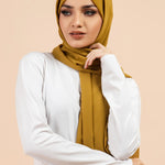 Premium Georgette - Pickle Georgette Hijab close-up of smooth georgette fabric texture.