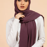 Premium Georgette - Purple Georgette Hijab close-up of smooth georgette fabric texture.