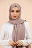 Premium Georgette - Rose Taupe Georgette Hijab worn by model, lightweight and flowy drape.
