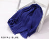 Royal Blue Turkish Viscose Hijab close-up of smooth Turkish viscose texture.