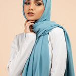 Premium Georgette - Sapphire Georgette Hijab close-up of smooth georgette fabric texture.