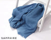 Sapphire Turkish Viscose Hijab close-up of smooth Turkish viscose texture.