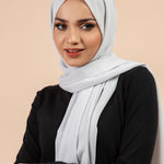 Premium Georgette - Silver Grey Georgette Hijab close-up of smooth georgette fabric texture.
