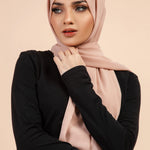 Premium Georgette - Smoked Salmon Georgette Hijab close-up of smooth georgette fabric.