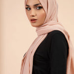 Premium Georgette - Smoked Salmon Georgette Hijab close-up of smooth georgette fabric texture.