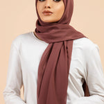 Premium Georgette - Sugarplum Georgette Hijab close-up of smooth georgette fabric texture.